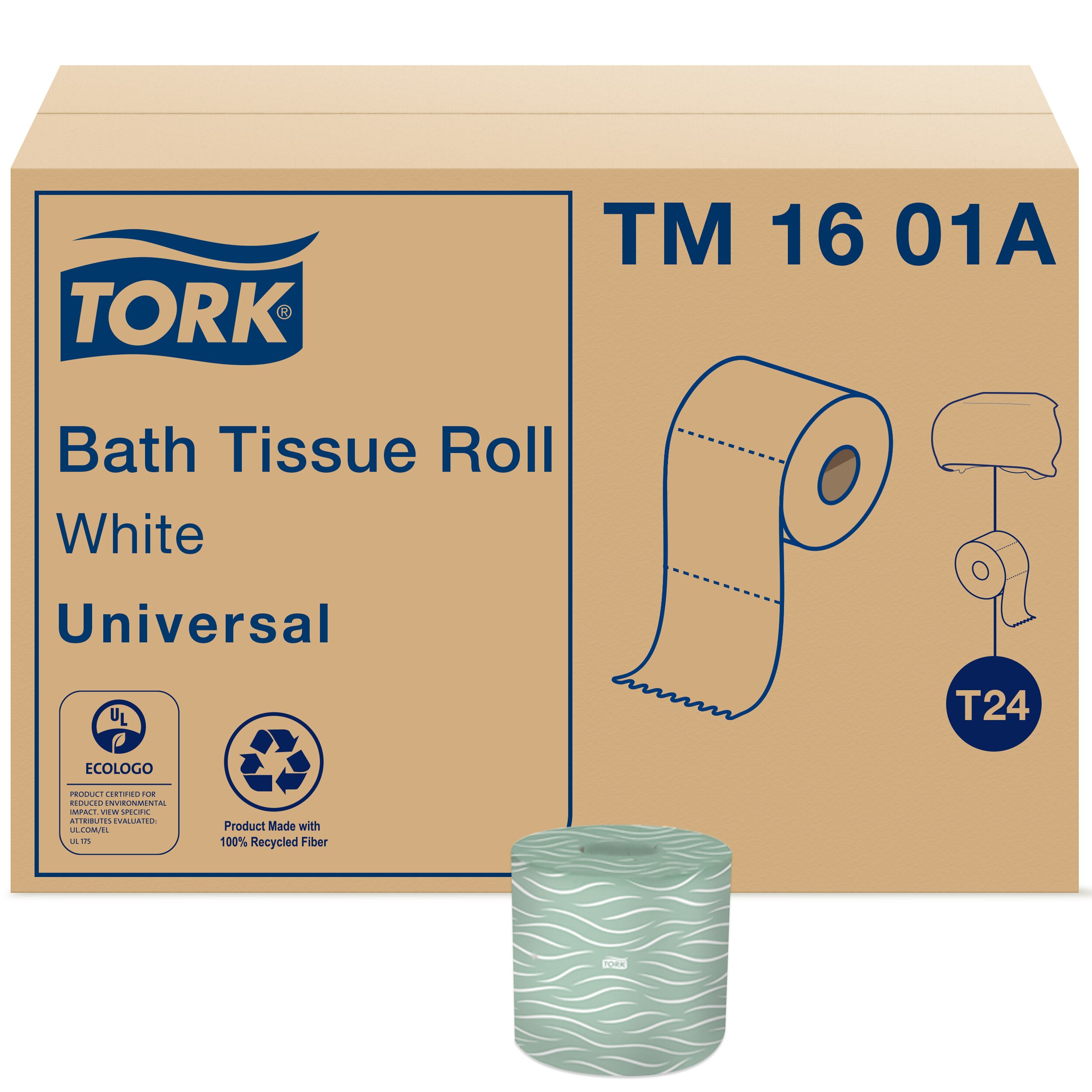 Tork TM1601A Universal Toilet Paper, 2-Ply, White, 500 Sheets, 48